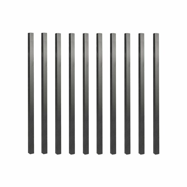 32 in LONG x 3/4 in WIDE BLACK SQUARE TUBING GALVANIZED STEEL BALUSTERS, 10PK, Nuvo Iron, Mfr#: SQPS32